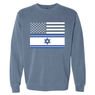 Israeli American Flag Garment-Dyed Sweatshirt