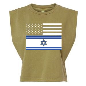 Israeli American Flag Garment-Dyed Women's Muscle Tee