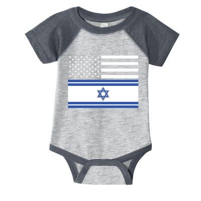 Israeli American Flag Infant Baby Jersey Bodysuit