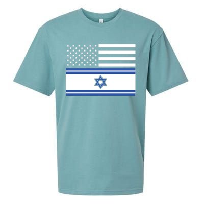 Israeli American Flag Sueded Cloud Jersey T-Shirt