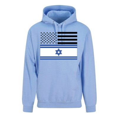 Israeli American Flag Unisex Surf Hoodie