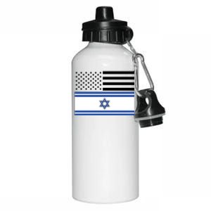 Israeli American Flag Aluminum Water Bottle