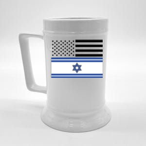 Israeli American Flag Beer Stein