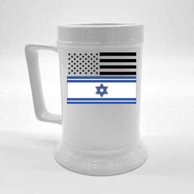 Israeli American Flag Beer Stein