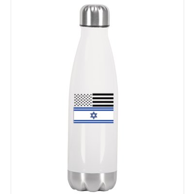 Israeli American Flag Stainless Steel Insulated Water Bottle