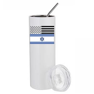 Israeli American Flag Stainless Steel Tumbler