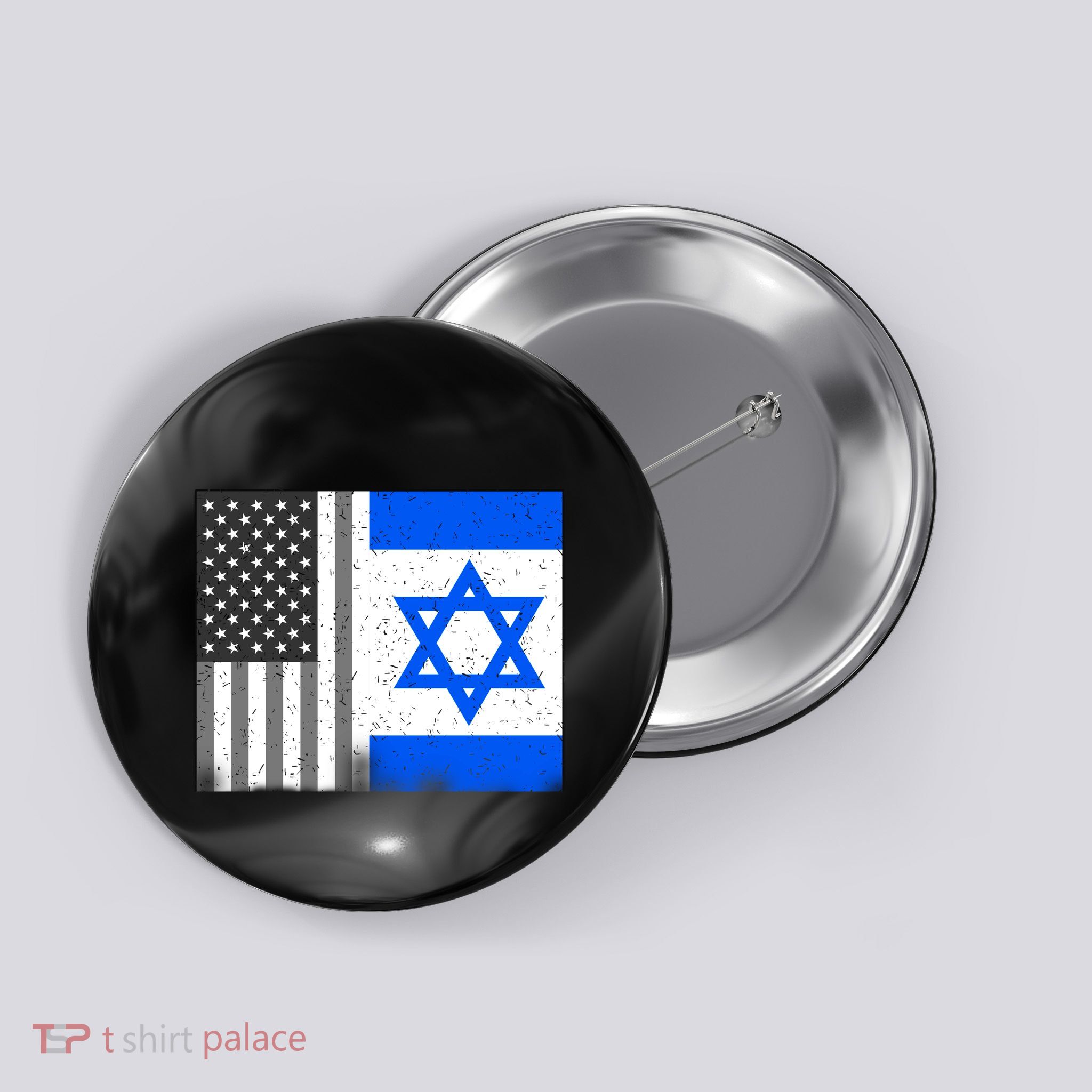 Israeli American Flag Pride Israel USA Button