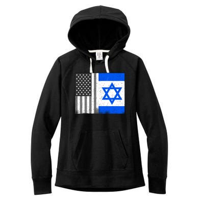 Israeli American Flag Pride Israel USA Women's Fleece Hoodie