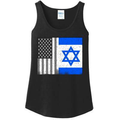 Israeli American Flag Pride Israel USA Ladies Essential Tank