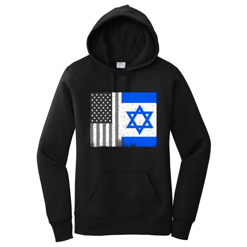 Israeli American Flag Pride Israel USA Women's Pullover Hoodie
