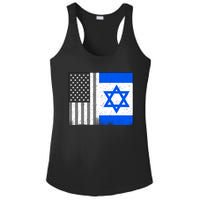 Israeli American Flag Pride Israel USA Ladies PosiCharge Competitor Racerback Tank