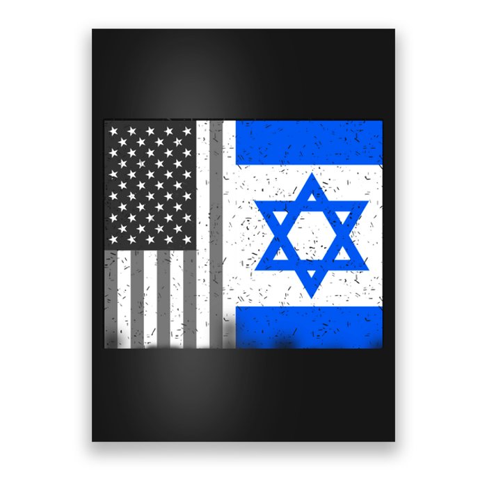 Israeli American Flag Pride Israel USA Poster