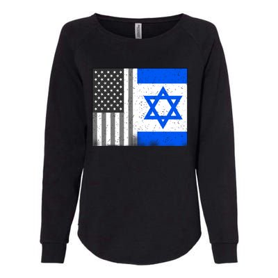 Israeli American Flag Pride Israel USA Womens California Wash Sweatshirt