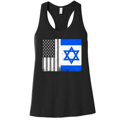 Israeli American Flag Pride Israel USA Women's Racerback Tank