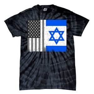 Israeli American Flag Pride Israel USA Tie-Dye T-Shirt