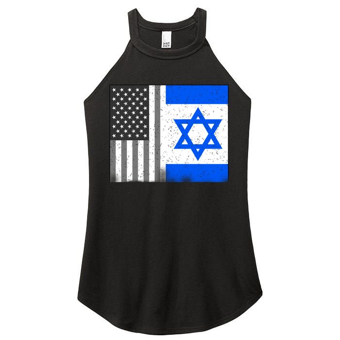 Israeli American Flag Pride Israel USA Women’s Perfect Tri Rocker Tank