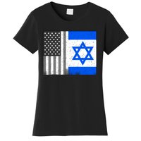 Israeli American Flag Pride Israel USA Women's T-Shirt