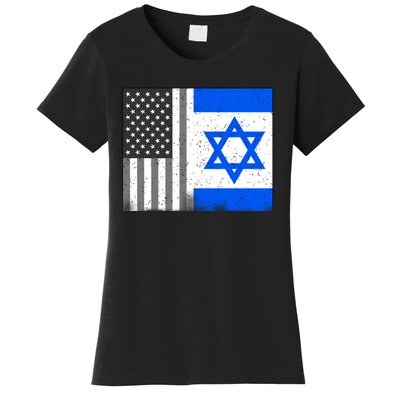 Israeli American Flag Pride Israel USA Women's T-Shirt