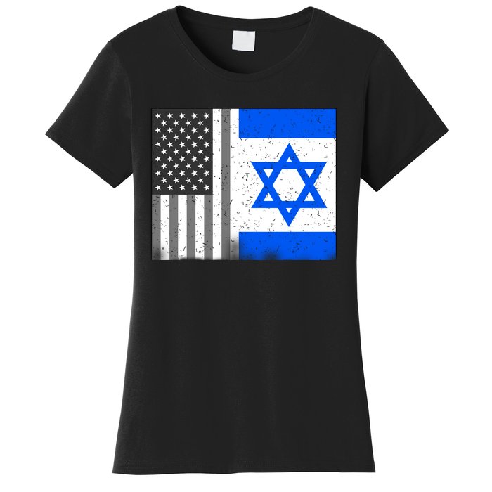 Israeli American Flag Pride Israel USA Women's T-Shirt