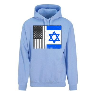 Israeli American Flag Pride Israel USA Unisex Surf Hoodie