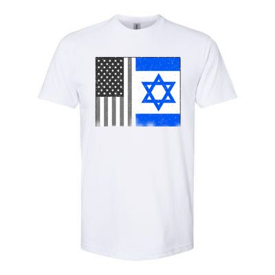 Israeli American Flag Pride Israel USA Softstyle® CVC T-Shirt