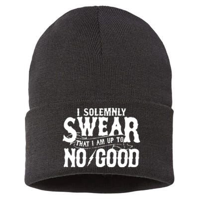 I Solemnly Swear That I Am To No Good Sustainable Knit Beanie