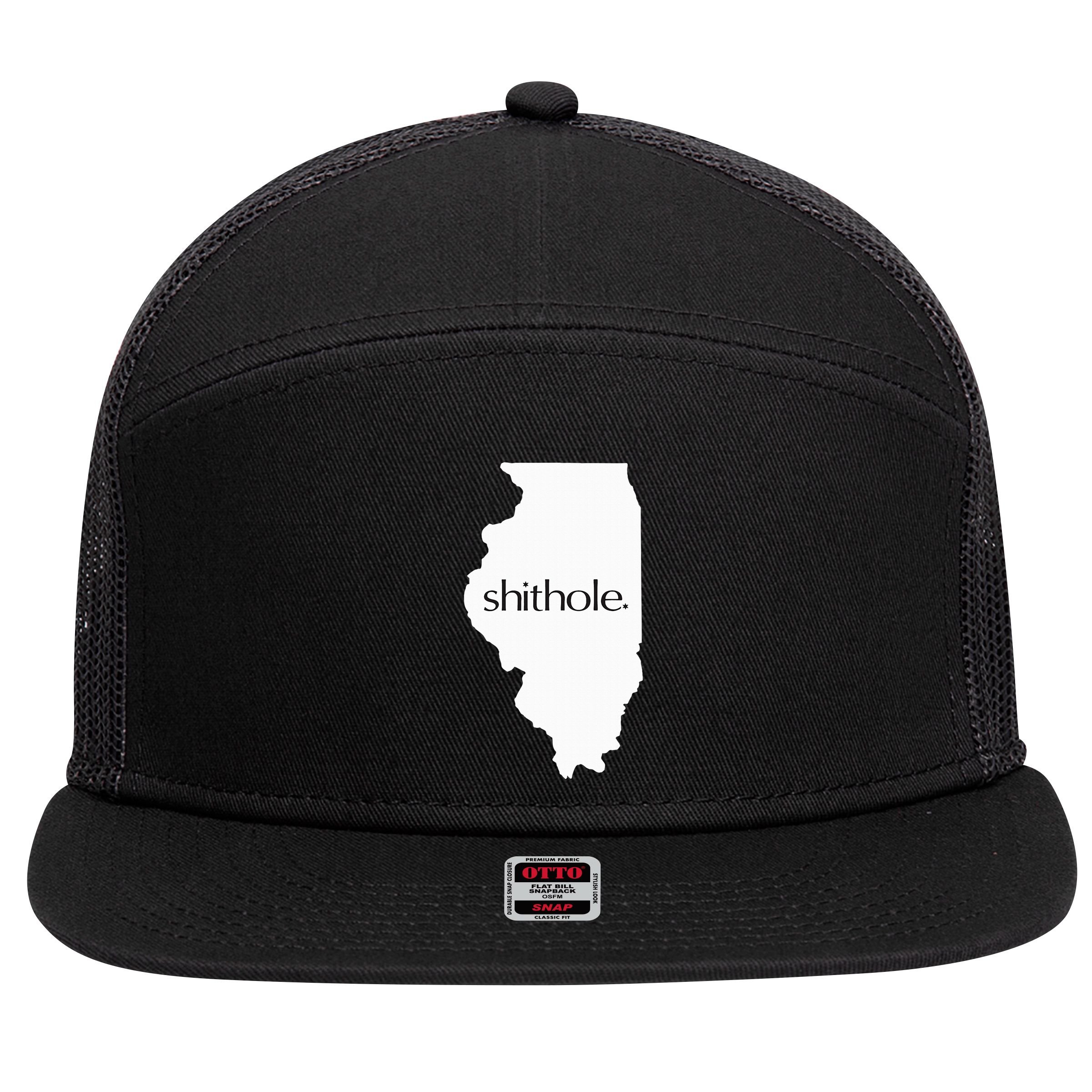Illinois Shithole Shithole Gear Standard 7 Panel Mesh Trucker Snapback Hat