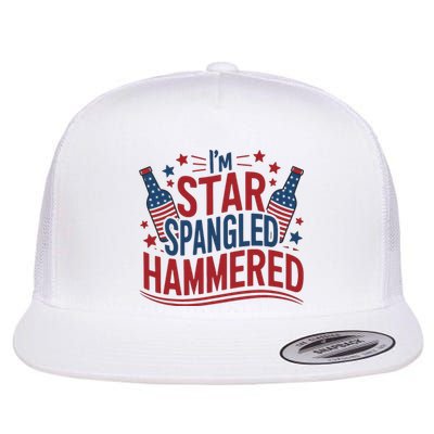 IM Star Spangled Hammered Funny 4th Of July Flat Bill Trucker Hat