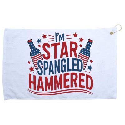 IM Star Spangled Hammered Funny 4th Of July Grommeted Golf Towel