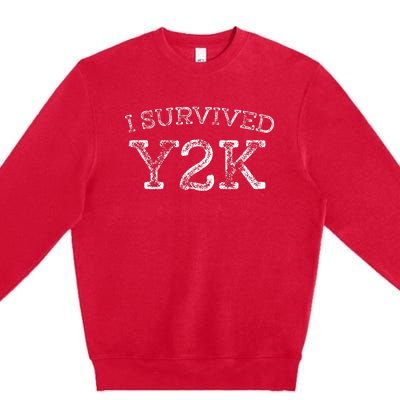 I Survived Survivor Year 2000 Funny Graphic Premium Crewneck Sweatshirt