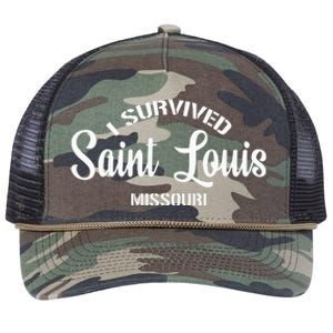 I Survived Saint Louis Moving From Missouri Retro Rope Trucker Hat Cap