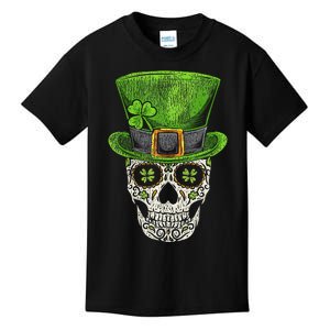 Irish Skull St Patricks Day Funny shamrock Kids T-Shirt