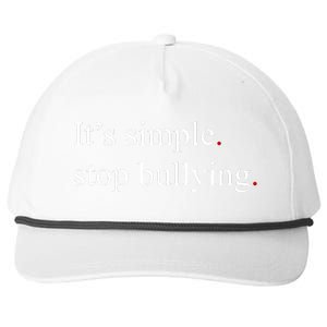 Its Simple Stop Bullying Anti Bully Snapback Five-Panel Rope Hat