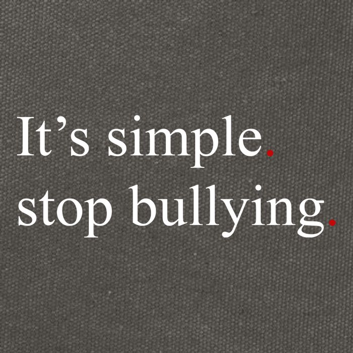 Its Simple Stop Bullying Anti Bully Cotton Canvas Backpack
