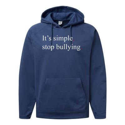 Its Simple Stop Bullying Anti Bully Performance Fleece Hoodie