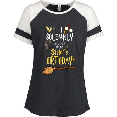 I Solemnly Swear That It's My Sister's Birthday Enza Ladies Jersey Colorblock Tee