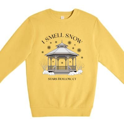 I Smell Snow Stars Hollow Christmas Holiday Xmas Premium Crewneck Sweatshirt