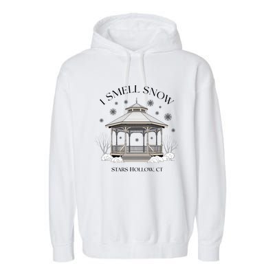 I Smell Snow Stars Hollow Christmas Holiday Xmas Garment-Dyed Fleece Hoodie