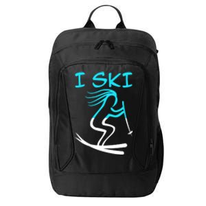 I Ski Snow Winter College High School Id Rather Be Skiing Cool Gift City Backpack