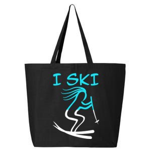 I Ski Snow Winter College High School Id Rather Be Skiing Cool Gift 25L Jumbo Tote