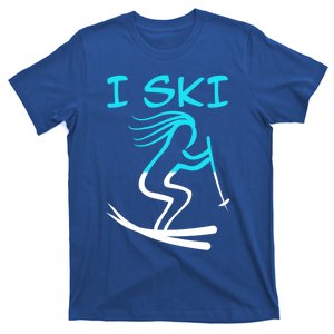 I Ski Snow Winter College High School Id Rather Be Skiing Cool Gift T-Shirt