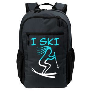 I Ski Snow Winter College High School Id Rather Be Skiing Cool Gift Daily Commute Backpack