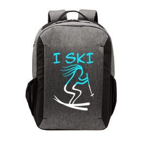 I Ski Snow Winter College High School Id Rather Be Skiing Cool Gift Vector Backpack