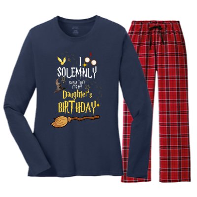 I Solemnly Swear That It's My Daughter's Birthday Women's Long Sleeve Flannel Pajama Set 