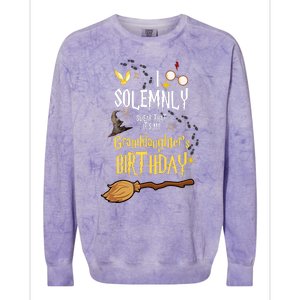 I Solemnly Swear That It's My Graddaughter's Birthday Colorblast Crewneck Sweatshirt