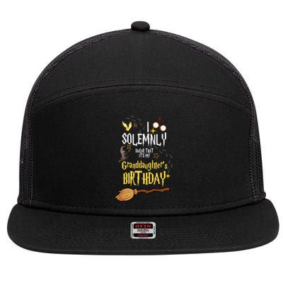 I Solemnly Swear That It's My Graddaughter's Birthday 7 Panel Mesh Trucker Snapback Hat