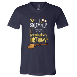 I Solemnly Swear That It's My Graddaughter's Birthday V-Neck T-Shirt