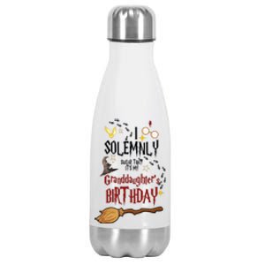 I Solemnly Swear That It's My Graddaughter's Birthday Stainless Steel Insulated Water Bottle