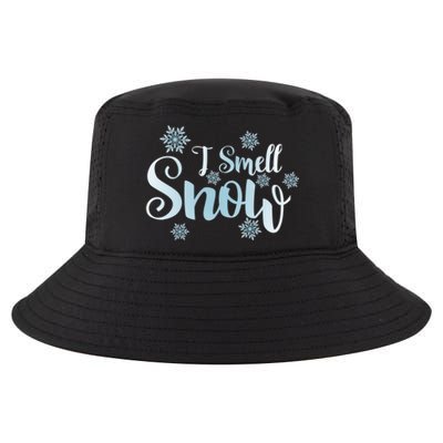 I Smell Snow Cute Snowflakes Snowy Winter Holiday Christmas Gift Cool Comfort Performance Bucket Hat