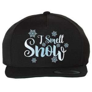 I Smell Snow Cute Snowflakes Snowy Winter Holiday Christmas Gift Wool Snapback Cap